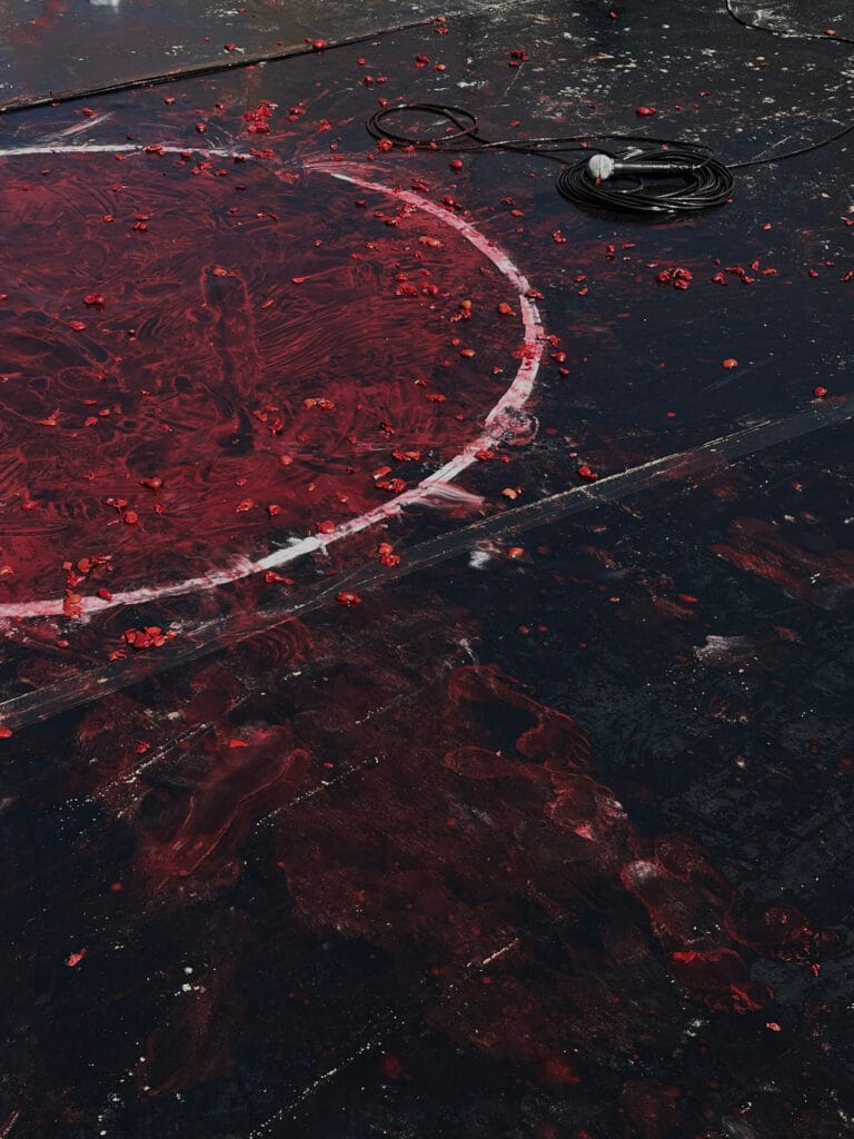 Artist Lisette Ros with LR On Demand 'I'll dance as fast as I can Part 2: the raving ones' installation view